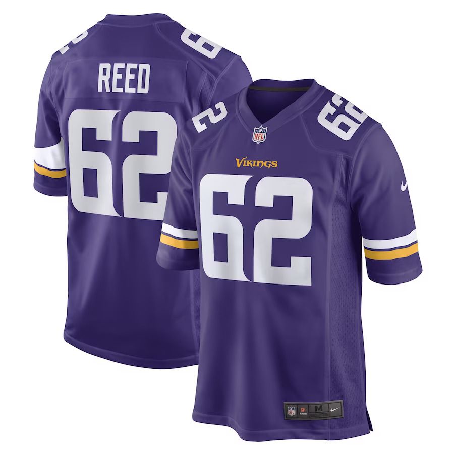 Men Minnesota Vikings #62 Chris Reed Nike Purple Game Player NFL Jersey